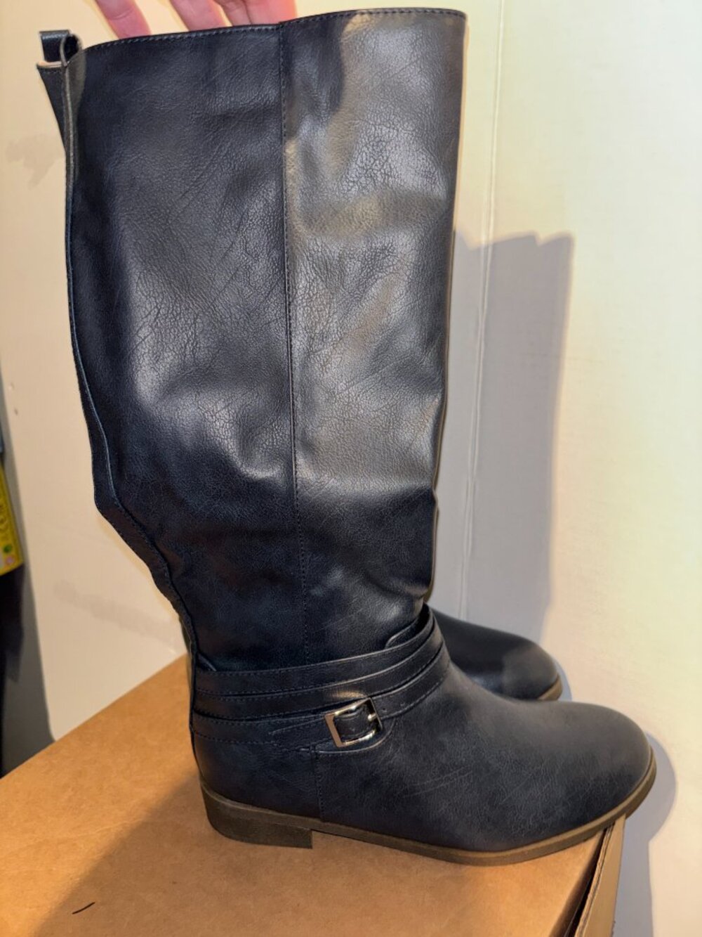 Journee Collection 'Ivie' Women's Knee-High Riding Boots – Navy, Size 7 (NIB) - Picture 7 of 12